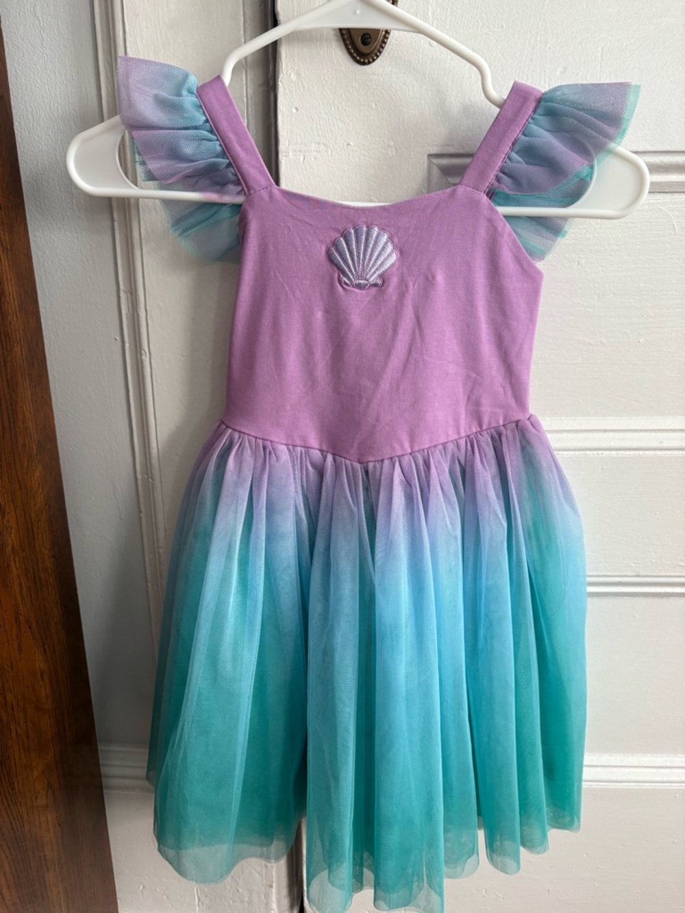 Girls' Lavender & Teal Ombre Mermaid Tulle Dress